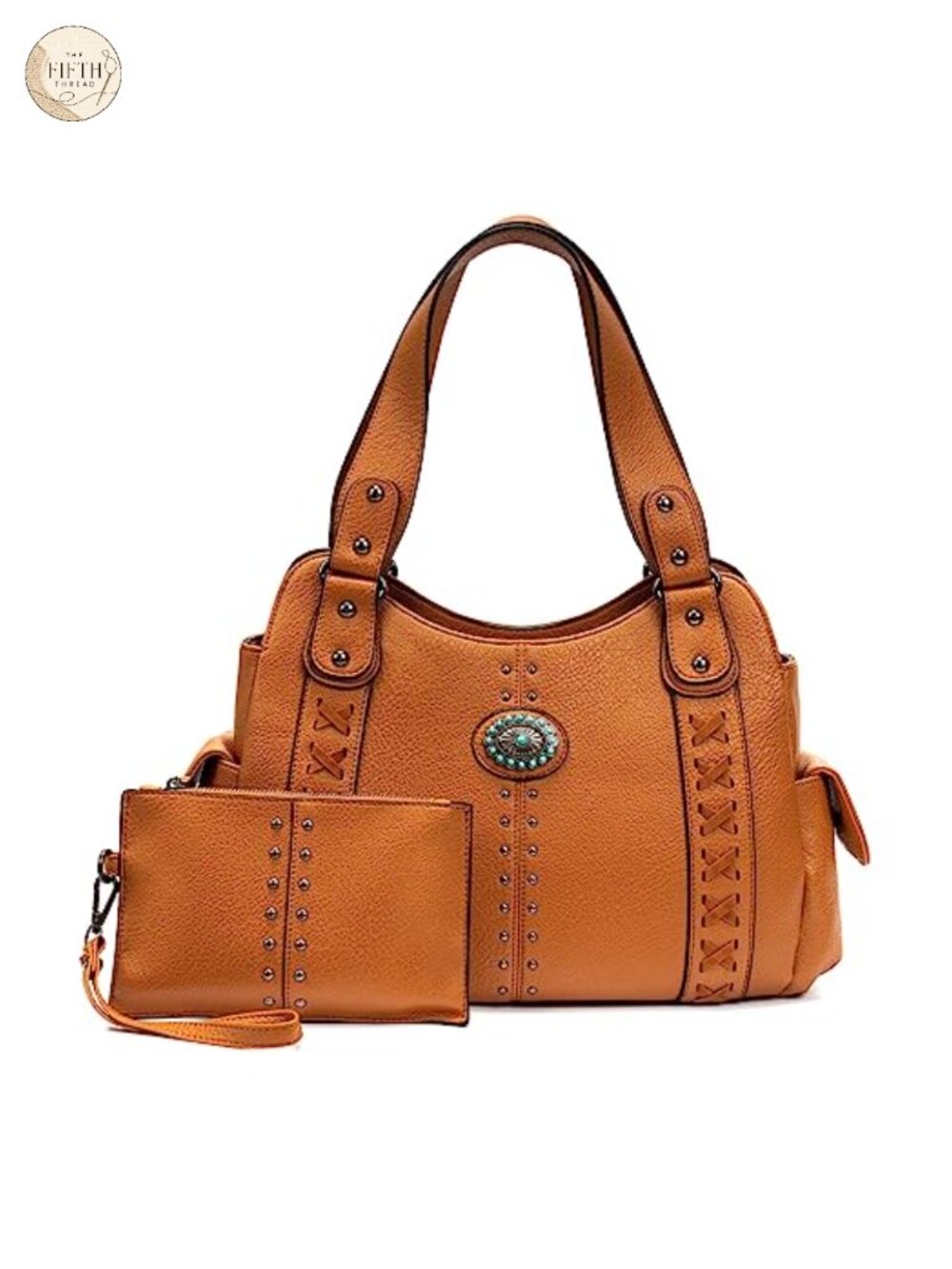 Western Tote Bag Satchel Top Handle Shoulder Purse Studs Wristlet